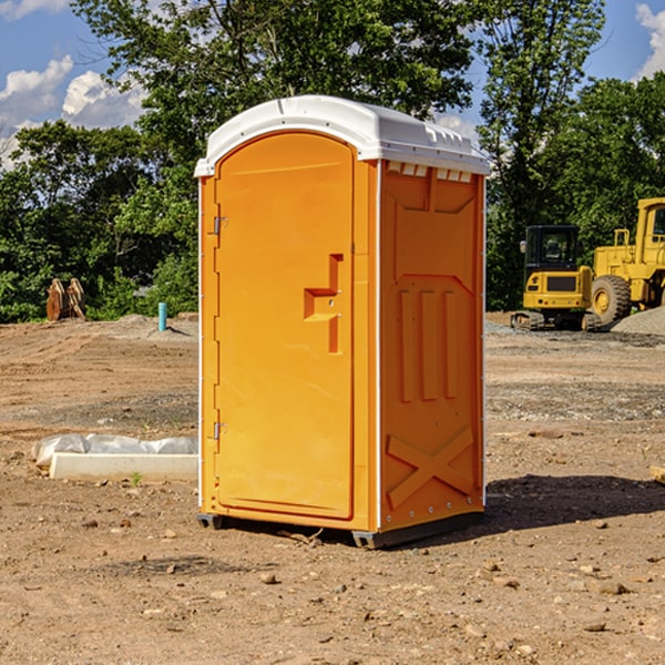 how often are the portable restrooms cleaned and serviced during a rental period in Days Creek